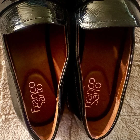 Franco Sarto Glossy Black Womens Loafers Size 8.5W (closer to 8) - Picture 3 of 10